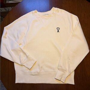 Ami Paris “Ami de Cœur” Crewneck Sweatshirt – Cream – Size M